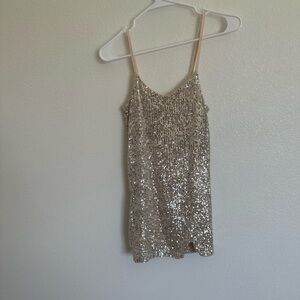 Art Class Sequin Cream Top